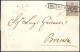 Cover 1850, Lettera Da Milano (R50 Punti 3) Il 6.9 Per Brescia Affrancata Con 30 Cent. Bruno Chiaro I Tipo Prima Tiratur - Lombardy-Venetia