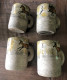 4 Mugs J. YELL VALLAURIS Décor Préhistorique Chasse - Vallauris (FRA)