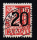 Denmark Danmark Used Stamp With Overprint Variety Broken Number - Abarten Und Kuriositäten