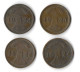 Lot De 4 Pièces De 2 Rentenpfennig  - 1923 D, 1924 A ,F Et J - 2 Rentenpfennig & 2 Reichspfennig