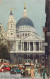 London Surface Traffic Automobiles St. Paul's Cathedral Bus Tram - St. Paul's Cathedral