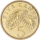 Monnaie, Singapour, 5 Cents, 2007 - Singapour