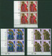 GB 1972 Christmas Set SG 913-5 In Cylinder Blocks Of Four MNH Unmounted Mint - Ganze Bögen & Platten