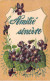 CPA - Amitié Sincère -  Fleurs Violettes - CARTE POSTALE ANCIENNE - Fleurs