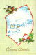 NOUVEL AN - Village Enneigé - Champignon - Oiseau - Carte Postale Ancienne - Neujahr