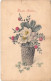 NOEL - Nouvel An - Fleur Dans Un Vase En Osier - Carte Postale Ancienne - Neujahr