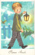NOEL - Nouvel An - Illustration L DOBON - Enfant En Costume Marche Dans La Neige - Carte Postale Ancienne - Neujahr