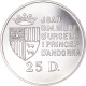 Monnaie, Andorre, 25 Diners, 1991, SUP, Argent, KM:65 - Andorre