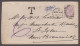 1881 (Aug 31) Enevlope To Canada With 1881 1d Lilac Die I Tied By London Duplex, Underpid With "T" Hs And Ms "6" - Storia Postale