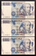 10000 Lire Alessandro Volta SERIE Sostitutiva  XG 1995 + XH 1997 + XK 1998 FDS   LOTTO 4700 - 10.000 Lire