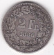 Suisse. 2 Francs 1886 B, En Argent, KM# 21 - 2 Francs