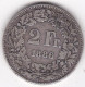 Suisse. 2 Francs 1886 B, En Argent, KM# 21 - 2 Franken