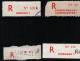 ! 1 Steckkarte Mit 7 R-Zetteln Aus Zaire, Kongo, Congo, Africa, Einschreibzettel, Reco Label - Colecciones