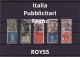 Francobolli Pubblicitari Vittorio Emanuele III  Numero Cinque Pezzi Obliterati(vedi Il Retro) - Publicité