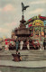 ROYAUME UNI - London - Eros Statue, Piccadilly Circus - Animé - Colorisé - Carte Postale Ancienne - Piccadilly Circus