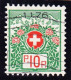 1934 10 Rp Mit Kontroll Nummer 1176, Geriffeltes Faserpapier. SBK Nr.12AIz, Wellenstempel - Franchise