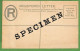 28069 - KENYA British East Africa - Postal History - SPECIMEN Registered Stationery Cover - British East Africa