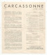 Dépliant Touristique, CARCASSONNE, Aude, 1951,  4 Pages, Frais Fr 1.65 E - Reiseprospekte