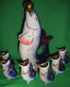 THE SERVICE. FISH. DAMASK. GLASSES. GORODNITSKY PORCELAIN FACTORY. USSR. 1957-1960 - 7-7-d - Other & Unclassified