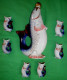 THE SERVICE. FISH. DAMASK. GLASSES. GORODNITSKY PORCELAIN FACTORY. USSR. 1957-1960 - 7-7-d - Other & Unclassified