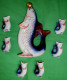 THE SERVICE. FISH. DAMASK. GLASSES. GORODNITSKY PORCELAIN FACTORY. USSR. 1957-1960 - 7-7-d - Other & Unclassified