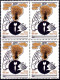 WAR & PEACE- WORLD PEACE- NUCLEAR THREAT- PEACE- DOVE- ERROR- DEEP IMPRINT ON REVERSE- BLOCK OF 4- INDIA- MNH- IE-81 - Variétés Et Curiosités