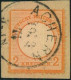 1872, 2 Kr. Orange, Sauber Gestempelt Auf Briefstück, Altbefund Sommer (03/74) "...deutlich Geprägt, üblich Zentriert, S - Usados