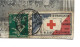 Vignette CROIX ROUGE - SOCIÉTÉ FRANCAISE De SECOURS Aux BLESSÉS MILITAIRES - Sur Carte Postale De TOURS - Croix Rouge