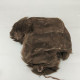 Vintage Hat With Ear Flaps Dark Brown Artificial Leather  #0286 - Headpieces, Headdresses