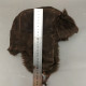 Delcampe - Vintage Hat With Ear Flaps Dark Brown Artificial Leather  #0286 - Helme & Hauben