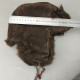 Delcampe - Vintage Hat With Ear Flaps Dark Brown Artificial Leather  #0286 - Headpieces, Headdresses