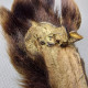 Delcampe - Vintage Real Fox Fur Brown Leather Collar 105cm(41'') #0287 - Scarves