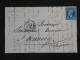 BY2 FRANCE BELLE LETTRE  30 JUIN 1863 LYON A ANNECY +NAPOLEON N° 22 DECALé +AFF.  INTERESSANT+++ - 1862 Napoleon III