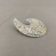 Vintage Shiny Brooch Silver Tone Art Deco Sparkling Stones #0619 - Brochen