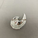 Delcampe - Vintage Shiny Brooch Silver Tone Art Deco Sparkling Stones #0619 - Spille