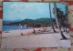 GRENADA WEST INDIAN BEACH VIEW POSTCARD CONTINENTAL SIZE 2 STAMPS ! - Grenada