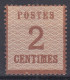 ALSACE LORRAINE : 2c BRUN-ROUGE N° 2b BURELAGE RENVERSE NEUF SANS GOMME - Unused Stamps