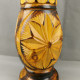 Delcampe - Vintage Hand Carved And Painted Wooden Vase For Home Décor 36cm #0646 - Vazen