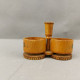 Vintage Hand Carved Wooden Salt And Pepper Holder For Home Décor #0655 - Altri & Non Classificati
