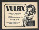 Portugal Carte Publicitaire Vulfix Pinceaux De Rasage Old Publicitary Card Vulfix Shaving Brushes - Scheermesjes