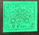 Stato Pontificio 1867 2c Verde Giallo Sa.13 =600€ VF Used (Etats Pontificaux Roman States Vatican Italie Italy Italia - Papal States