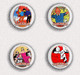 210 X TINTIN BADGE BUTTON PIN SET 5 (1inch/25mm Diameter) - Pin's