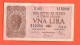 Regno Italia 1 Lira Luogotenenza Novembre 1944 One Lira Italy Italie War Banknote - [ 4] Vorläufige Ausgaben