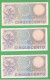 Italia Repubblica 3 X 500 Lire MERCURIO 1974 Serie + Numeri Consecutivi Nombres Consécutifs Mercury - Sonstige & Ohne Zuordnung