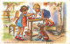 Illustrateur - Germaine - Bouret  - N° 1207 - Deux Enfants Qui Servent à Manger - Carte Postale Ancienne - Bouret, Germaine