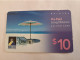 BERMUDA  $10,-,-NORTH ROCK   BERMUDA / PARASOL ON BEACH /  6/2002/   PREPAID CARD  Fine USED  **14795** - Bermudas