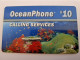 PACIFIC PRE PAID  OCEANPHONE / THINN SERIAL NR /  CALLING SERVICE  FROM SHIP  CORAL REEF /  $10,- UNITS USED  ** 14821** - Andere - Oceanië