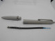 Delcampe - Vintage Ballpoint Pen Grey Plastic Chrome Metal Trim 70's #0792 - Lapiceros