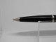 Vintage Ballpoint Pen Black Plastic Chrome Metal Trim 70's #0793 - Stylos