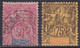 DIEGO SUAREZ - 1892 - YVERT N° 35/36 OBLITERES DEFECTUEUX (AMINCI) - COTE = 95 EUR.- - Gebraucht